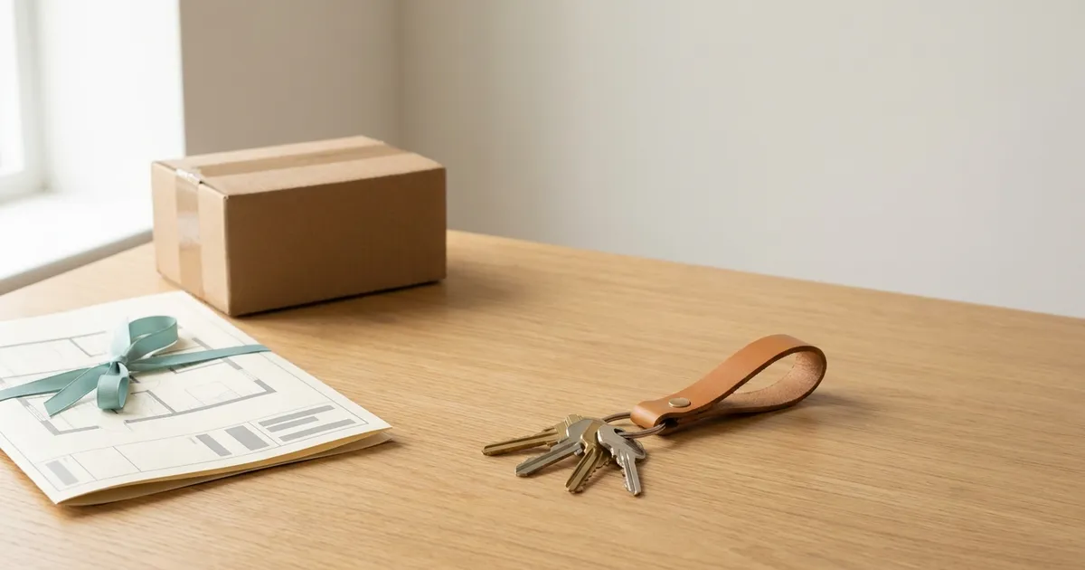 Apoios à habitação jovem com documentos de crédito e chaves de casa